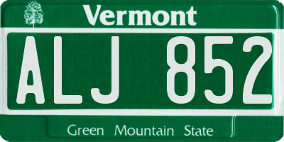 VT license plate ALJ852