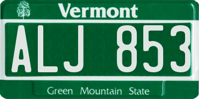 VT license plate ALJ853