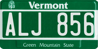 VT license plate ALJ856