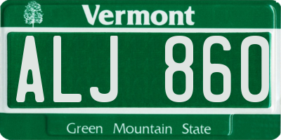 VT license plate ALJ860