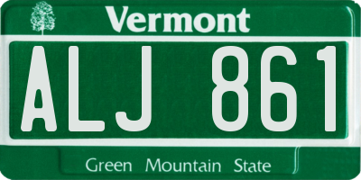 VT license plate ALJ861