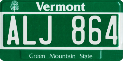 VT license plate ALJ864