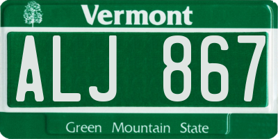 VT license plate ALJ867