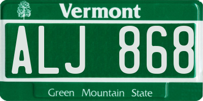VT license plate ALJ868