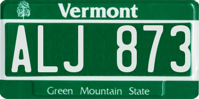 VT license plate ALJ873
