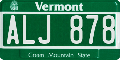 VT license plate ALJ878