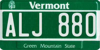 VT license plate ALJ880