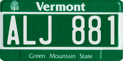 VT license plate ALJ881