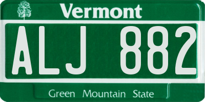 VT license plate ALJ882