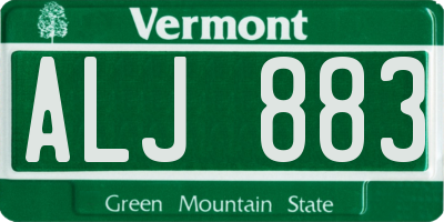 VT license plate ALJ883
