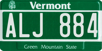 VT license plate ALJ884