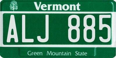 VT license plate ALJ885