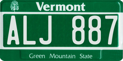 VT license plate ALJ887