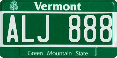 VT license plate ALJ888