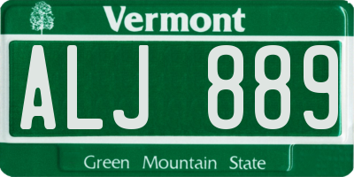 VT license plate ALJ889