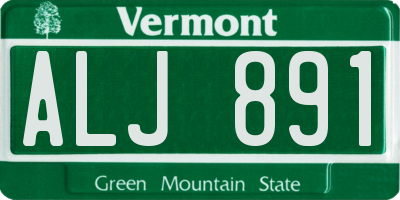 VT license plate ALJ891
