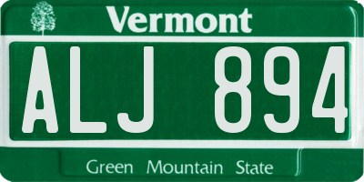 VT license plate ALJ894