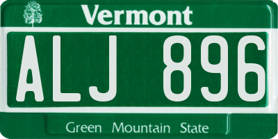 VT license plate ALJ896
