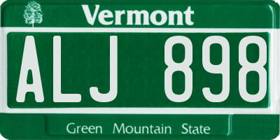 VT license plate ALJ898