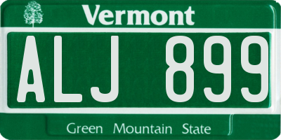VT license plate ALJ899