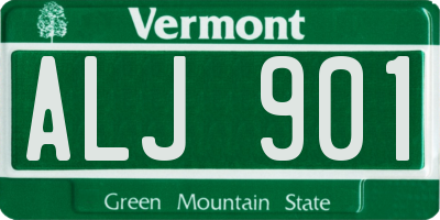 VT license plate ALJ901