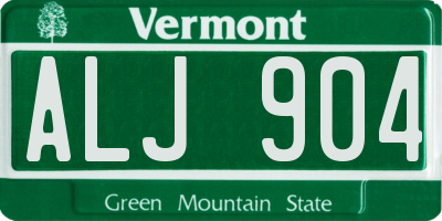 VT license plate ALJ904