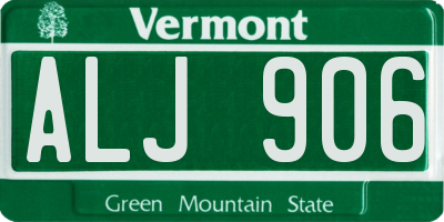 VT license plate ALJ906