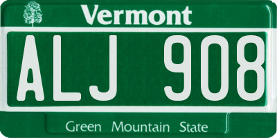 VT license plate ALJ908