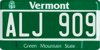 VT license plate ALJ909