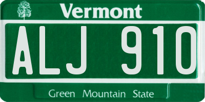 VT license plate ALJ910