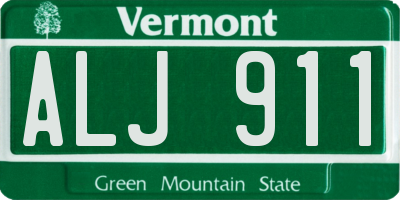 VT license plate ALJ911