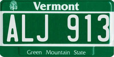 VT license plate ALJ913