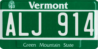 VT license plate ALJ914