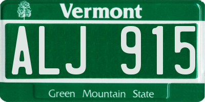 VT license plate ALJ915