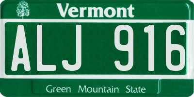 VT license plate ALJ916