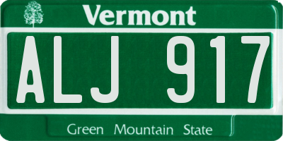 VT license plate ALJ917