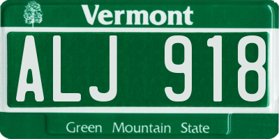 VT license plate ALJ918