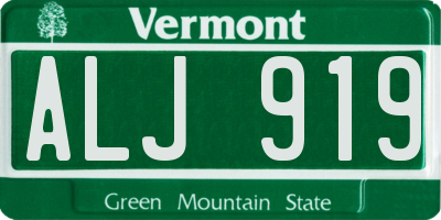 VT license plate ALJ919