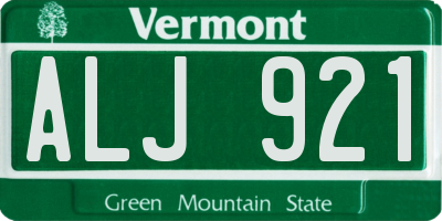 VT license plate ALJ921