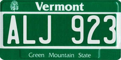 VT license plate ALJ923