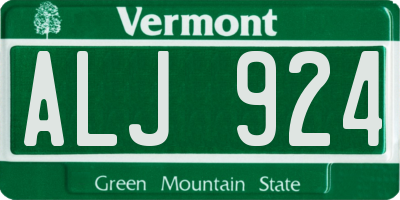 VT license plate ALJ924