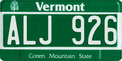 VT license plate ALJ926