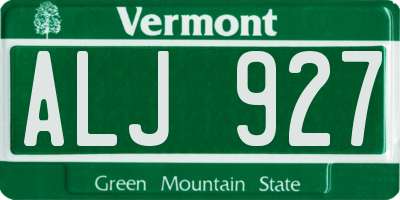 VT license plate ALJ927