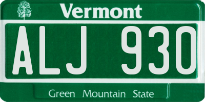 VT license plate ALJ930