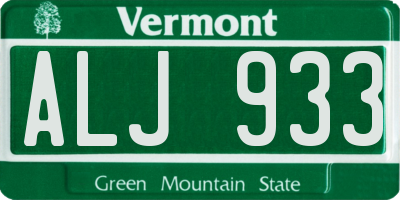 VT license plate ALJ933