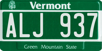 VT license plate ALJ937