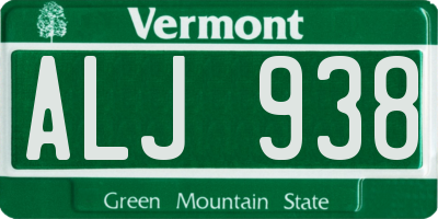 VT license plate ALJ938