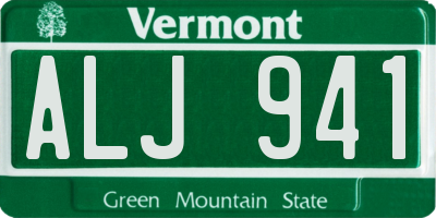 VT license plate ALJ941