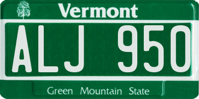 VT license plate ALJ950