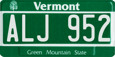 VT license plate ALJ952